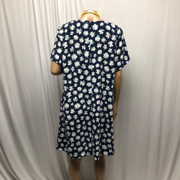 Old Navy Dress Daisy Print Womens Size Large Short Sleeve Lightweight Shift - Picture 4 of 7